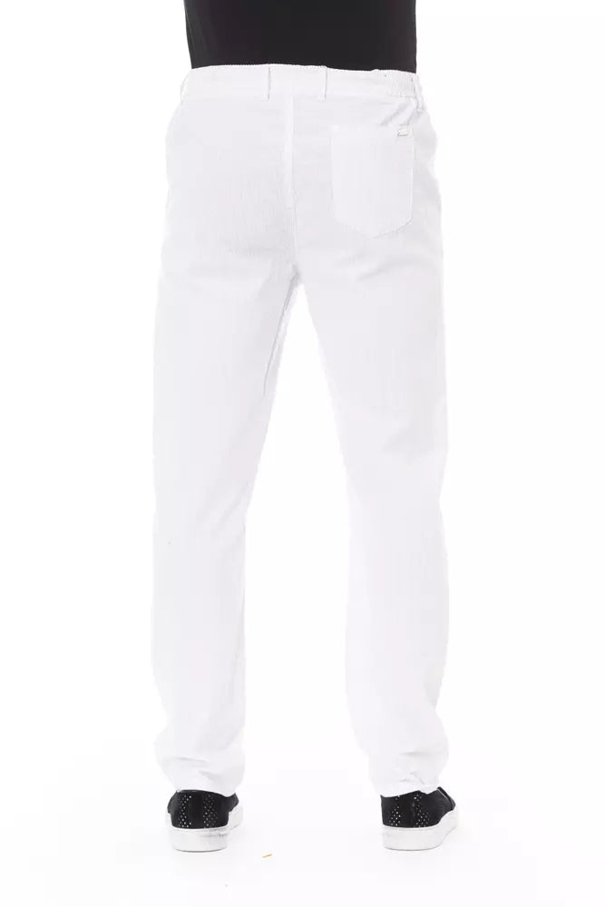 Baldinini Trend White Cotton Men's Chino Trouser