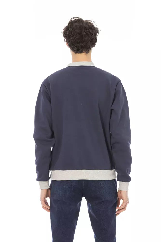 Baldinini Trend Blue Cotton Men's Sweater