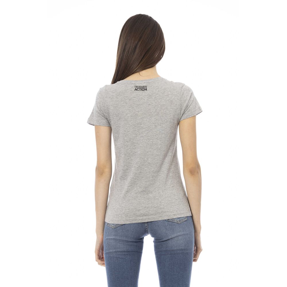 Trussardi Action Gray Cotton Women T-Shirt