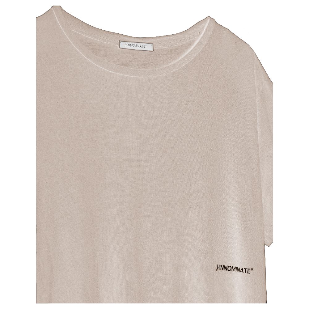 Hinnominate Beige Modal Women Oversized T-Shirt