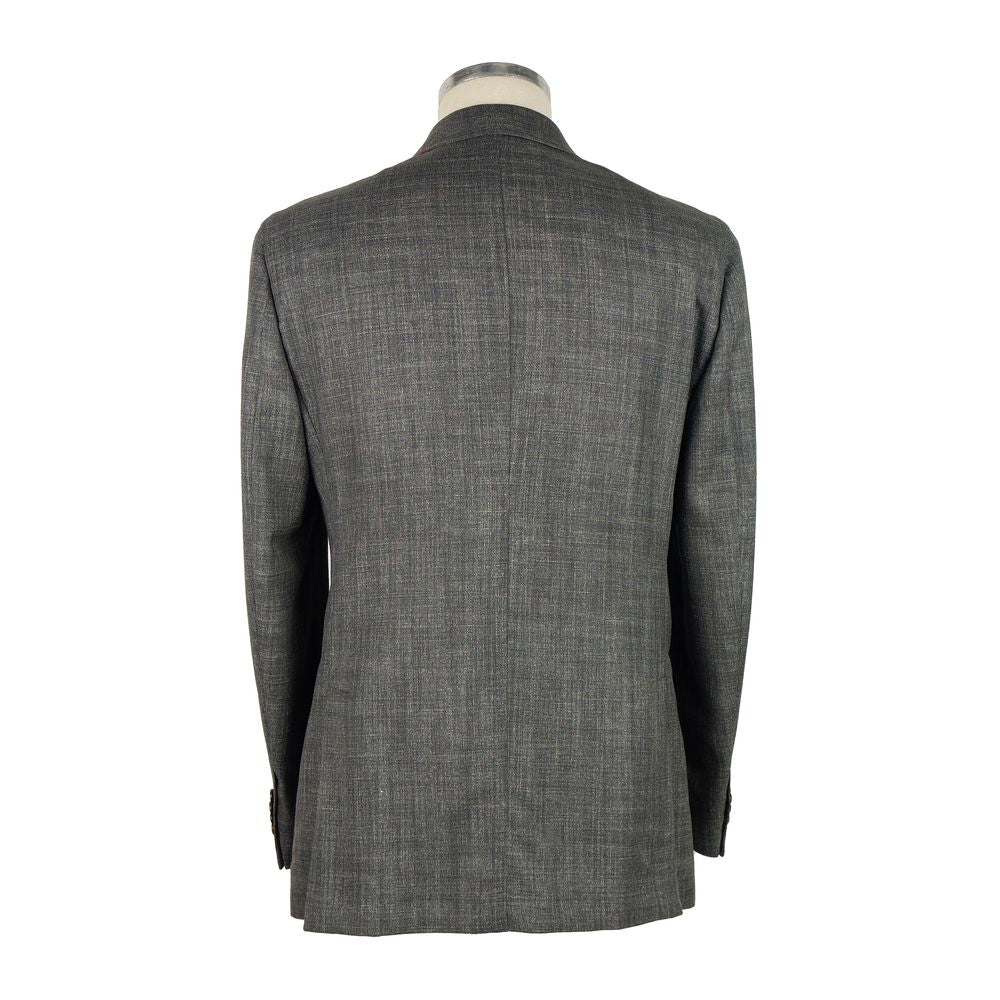 Emilio Romanelli Gray Wool Men Blazer