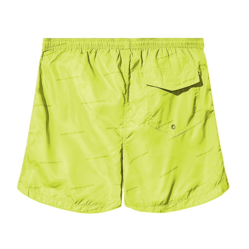 Comme Des Fuckdown Yellow Polyester Men's Swimwear Shorts