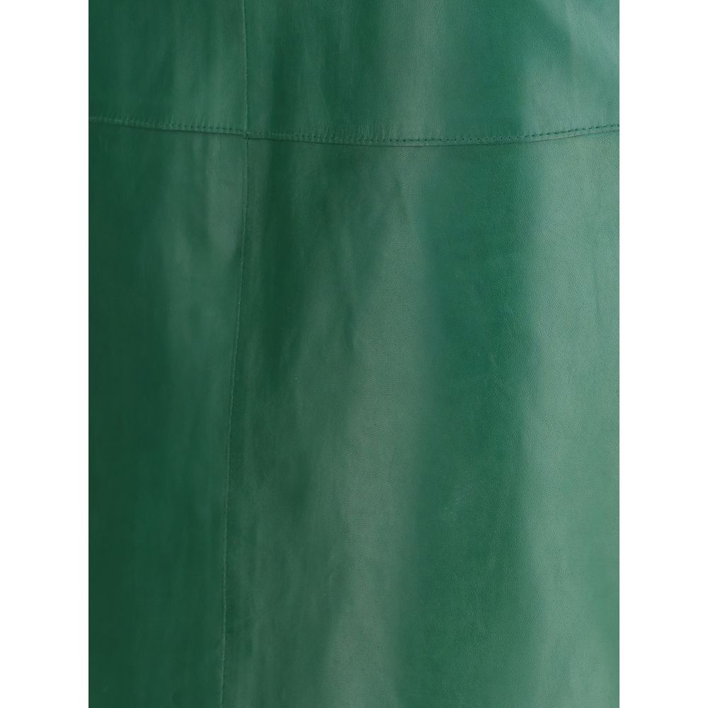 P.A.R.O.S.H. Leather midi Skirt