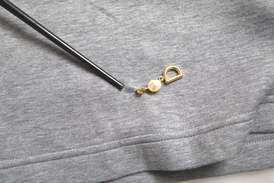 Dolce & Gabbana Gray Cotton Embellished Crew Neck T-shirt