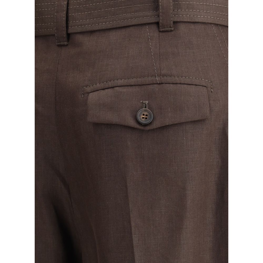 Brunello Cucinelli Belted linen Pants