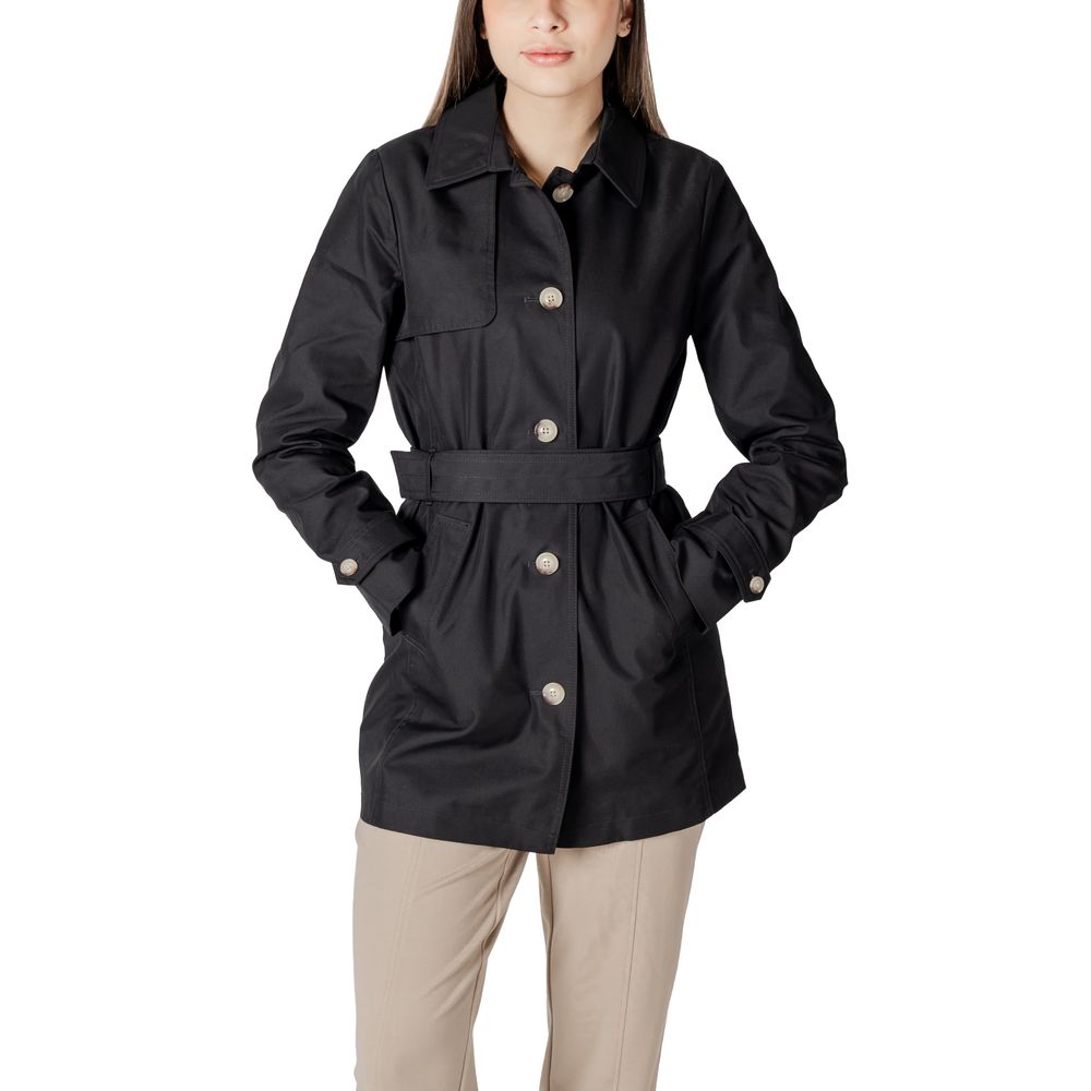 Street One Black Cotton Jackets & Coat