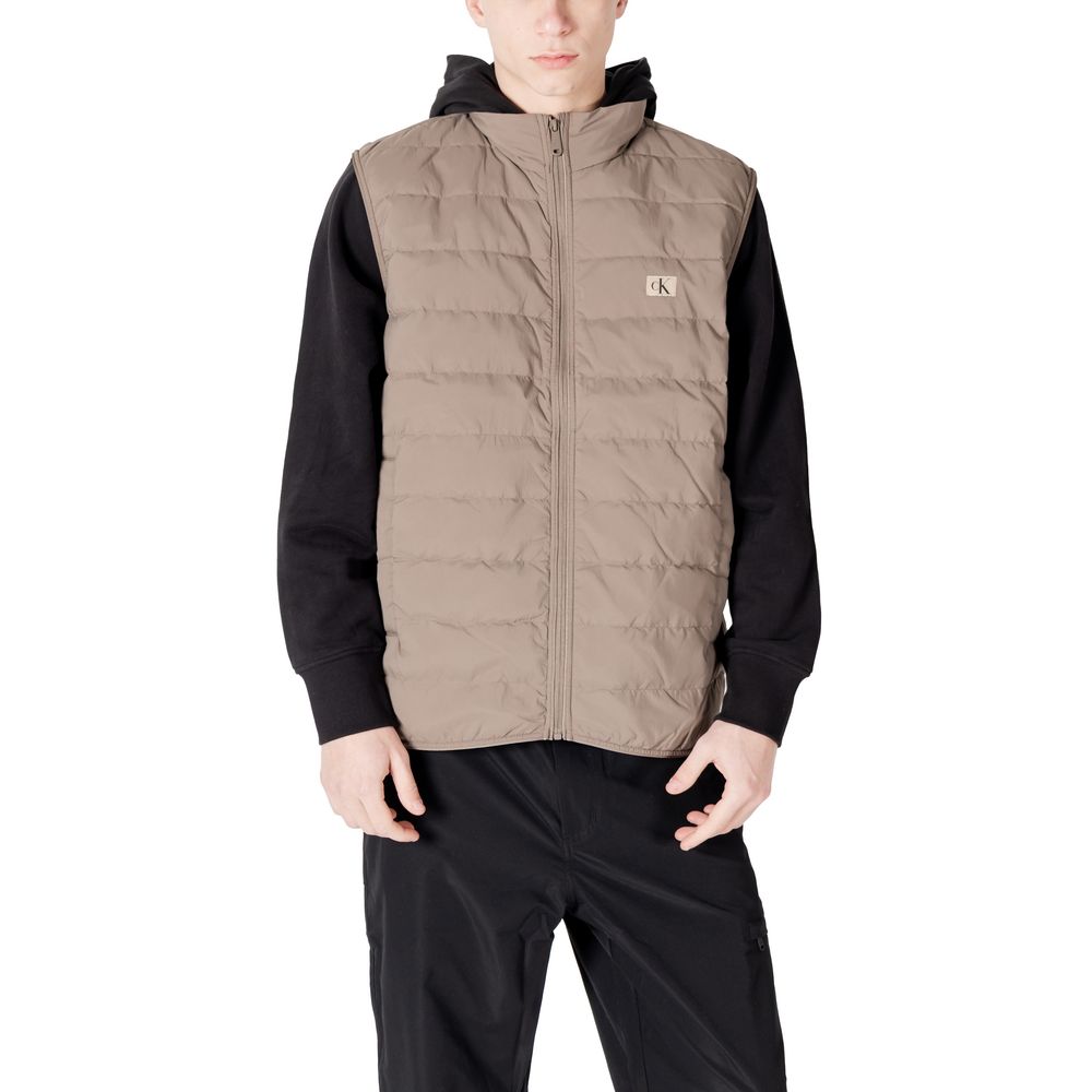 Calvin Klein Jeans Beige Recycled Polyamide Jacket
