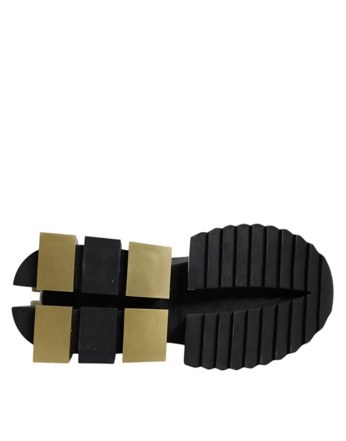 Dolce & Gabbana White Gold Black SUPER KING Sneakers Shoes