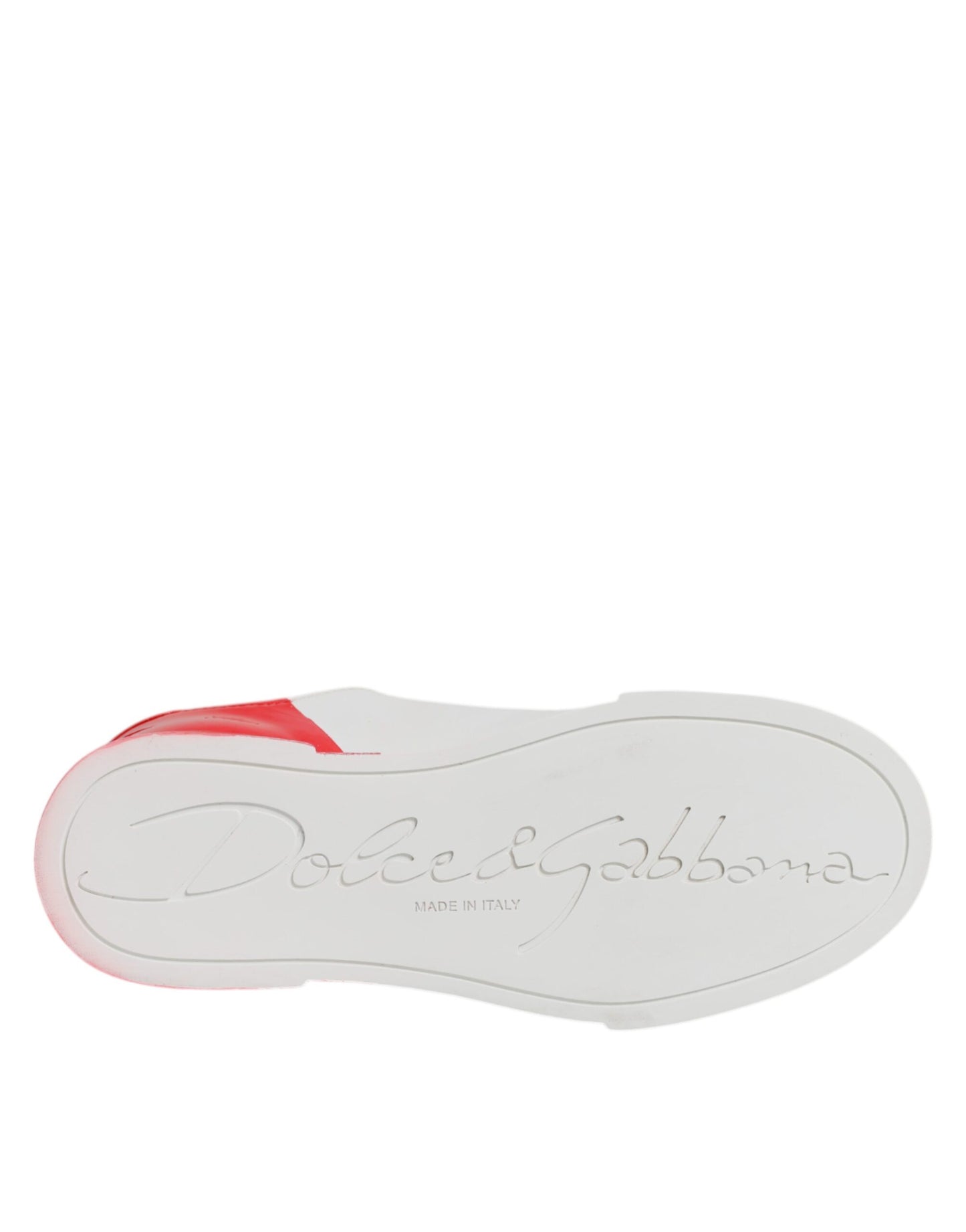 Dolce & Gabbana White Red Logo Portofino Sneakers Shoes