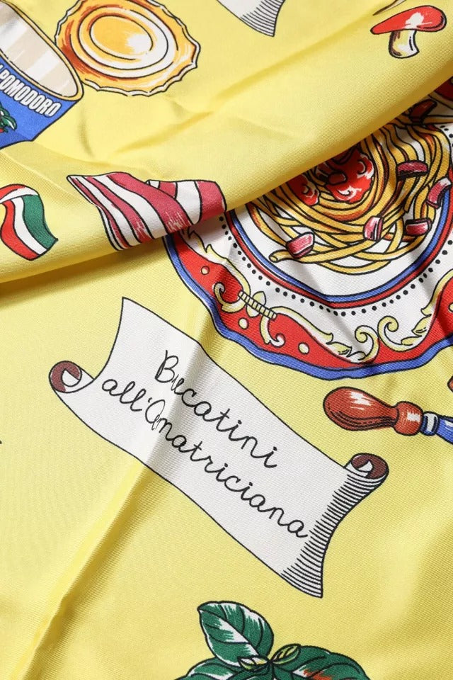 Dolce & Gabbana Multicolor Printed Silk Square Wrap Scarf