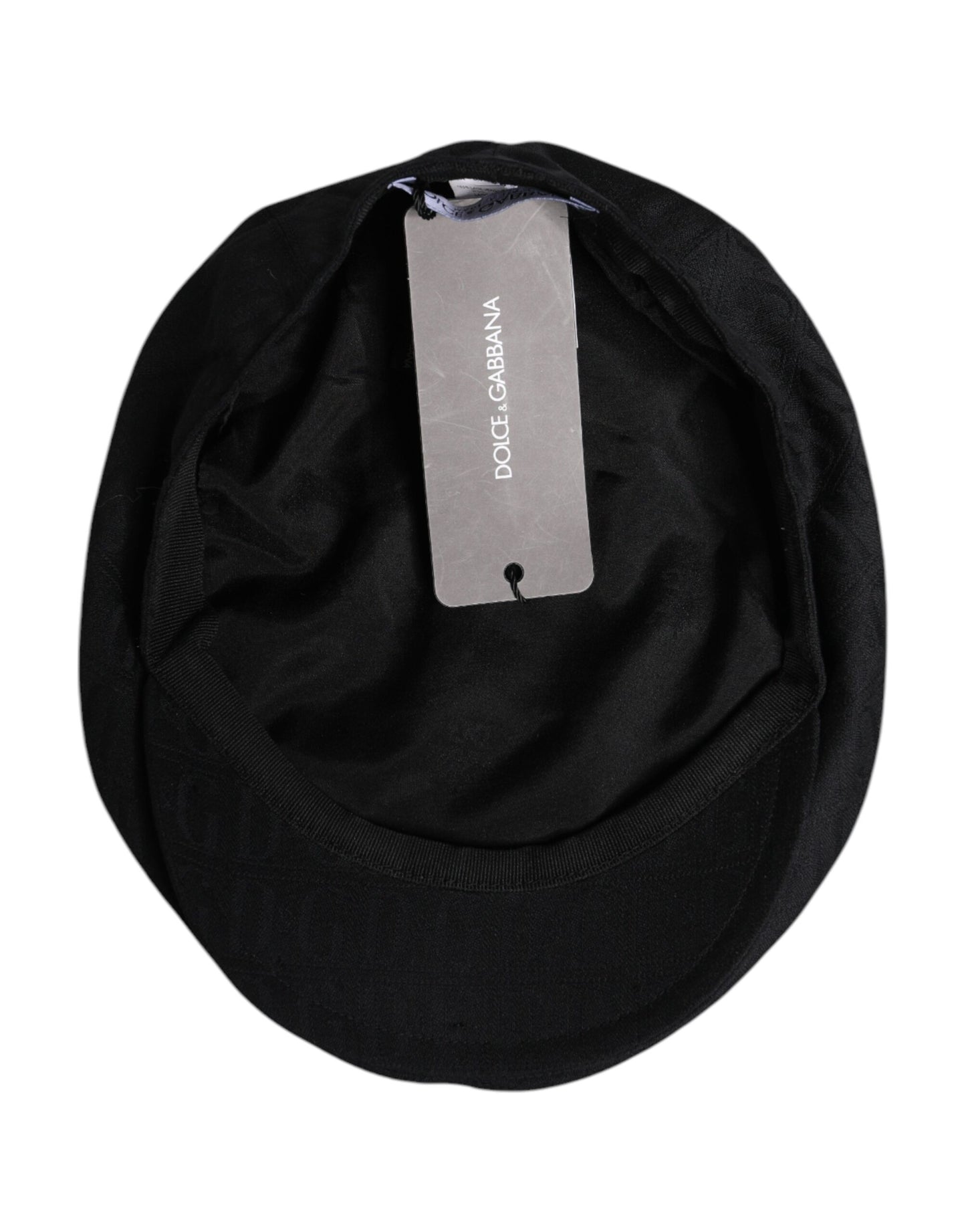 Dolce & Gabbana Black Wool Newsboy Capello Cabbie Hat