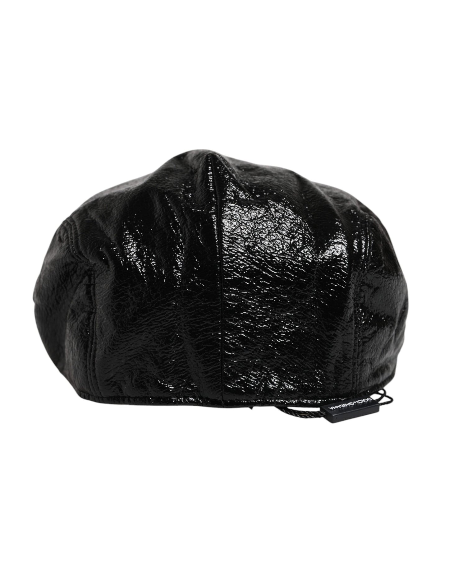 Dolce & Gabbana Black Glossy Cotton Newsboy Hat