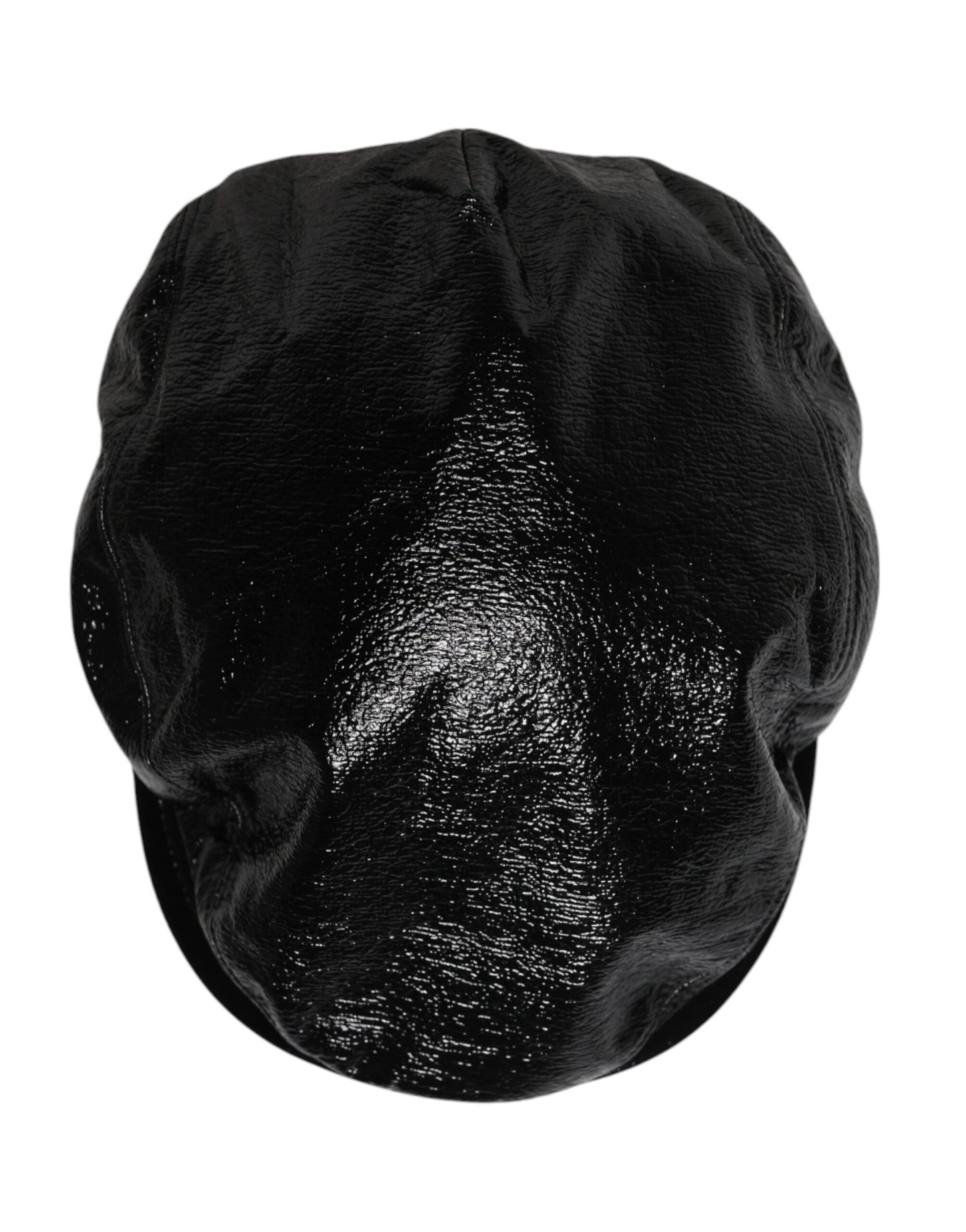 Dolce & Gabbana Black Glossy Cotton Newsboy Hat