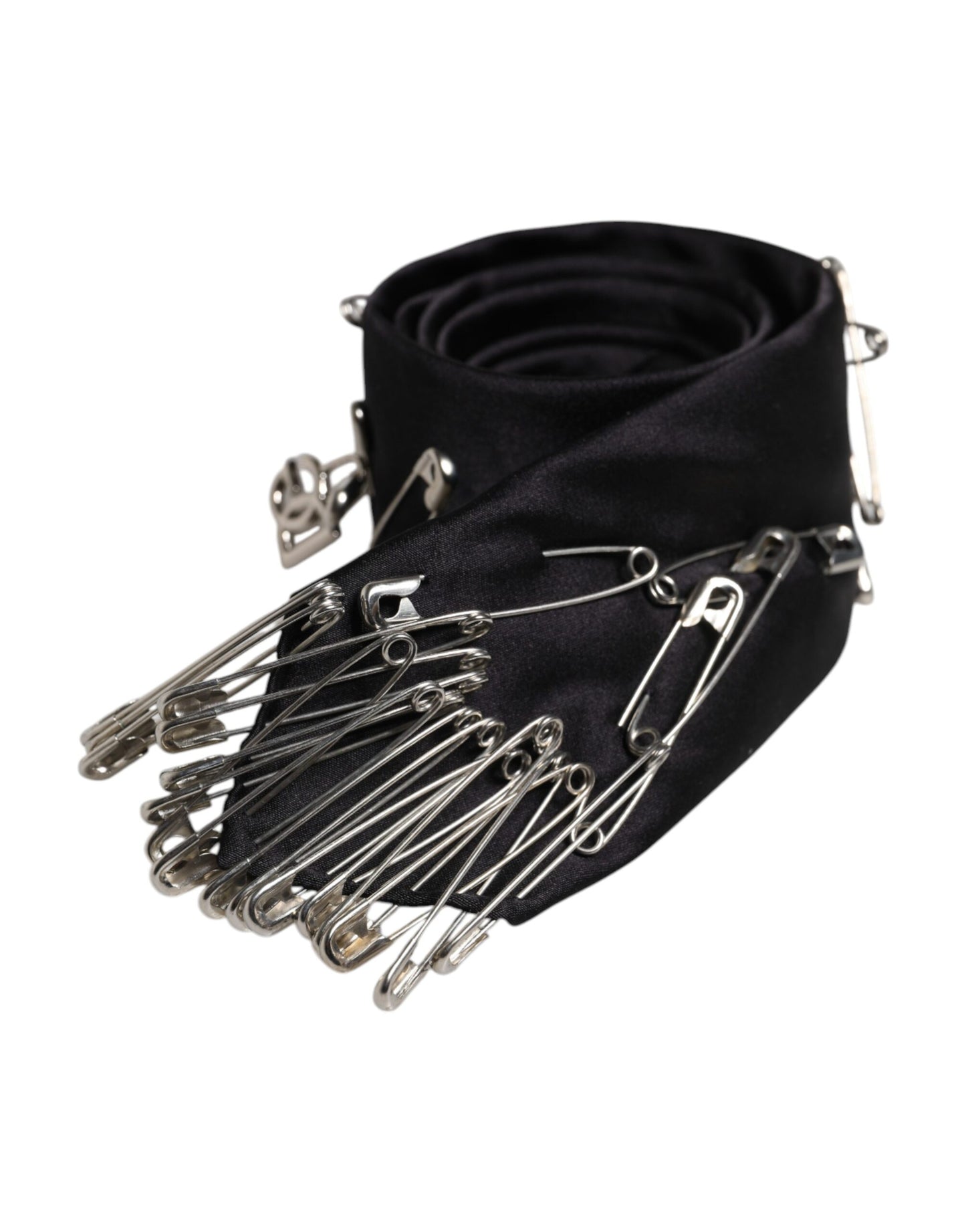 Dolce & Gabbana Black Pins Embellished Adjustable Necktie Tie