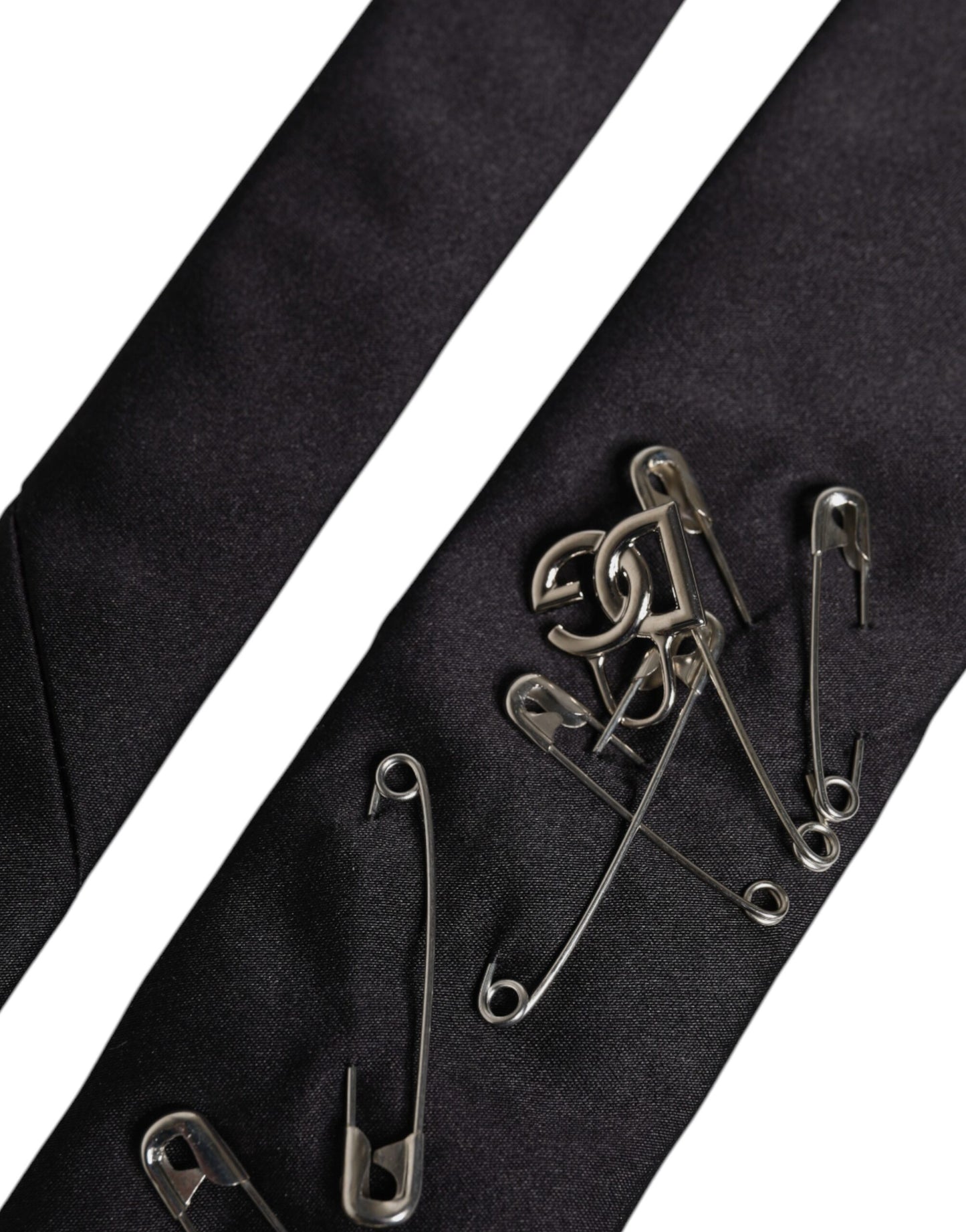 Dolce & Gabbana Black Pins Embellished Adjustable Necktie Tie