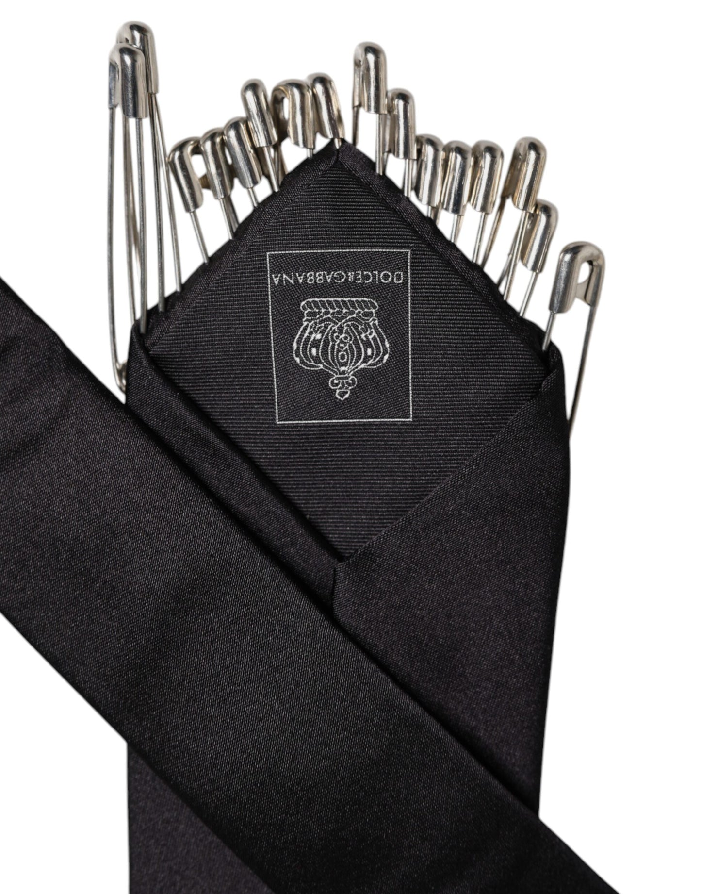Dolce & Gabbana Black Pins Embellished Adjustable Necktie Tie