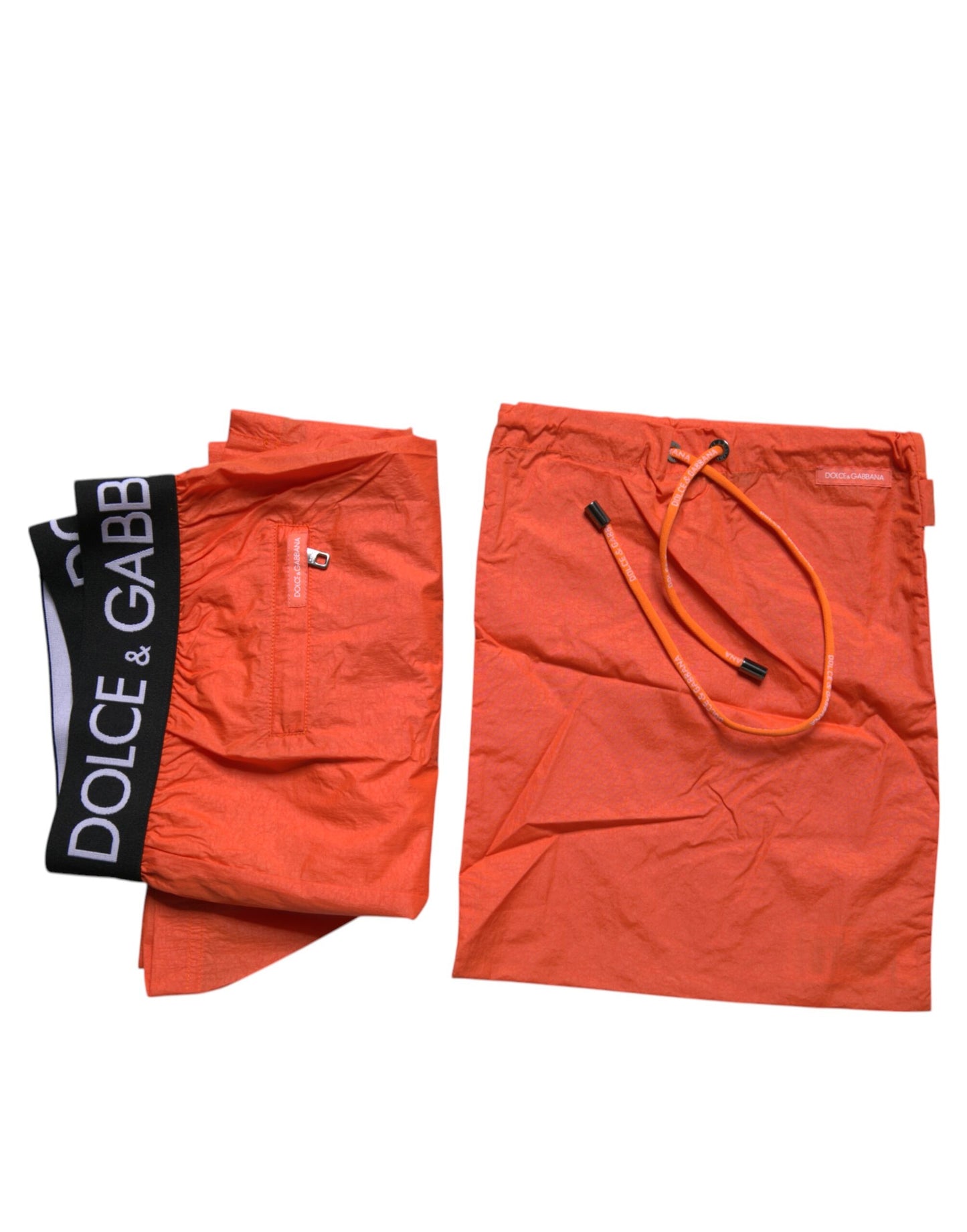 Dolce & Gabbana Orange Logo Beachwear Shorts Men 2Pc Swimwear