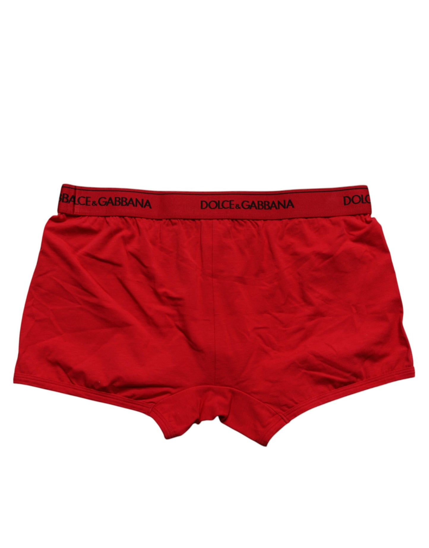 Dolce & Gabbana Red Cotton Stretch Men Regular Boxer Underwear