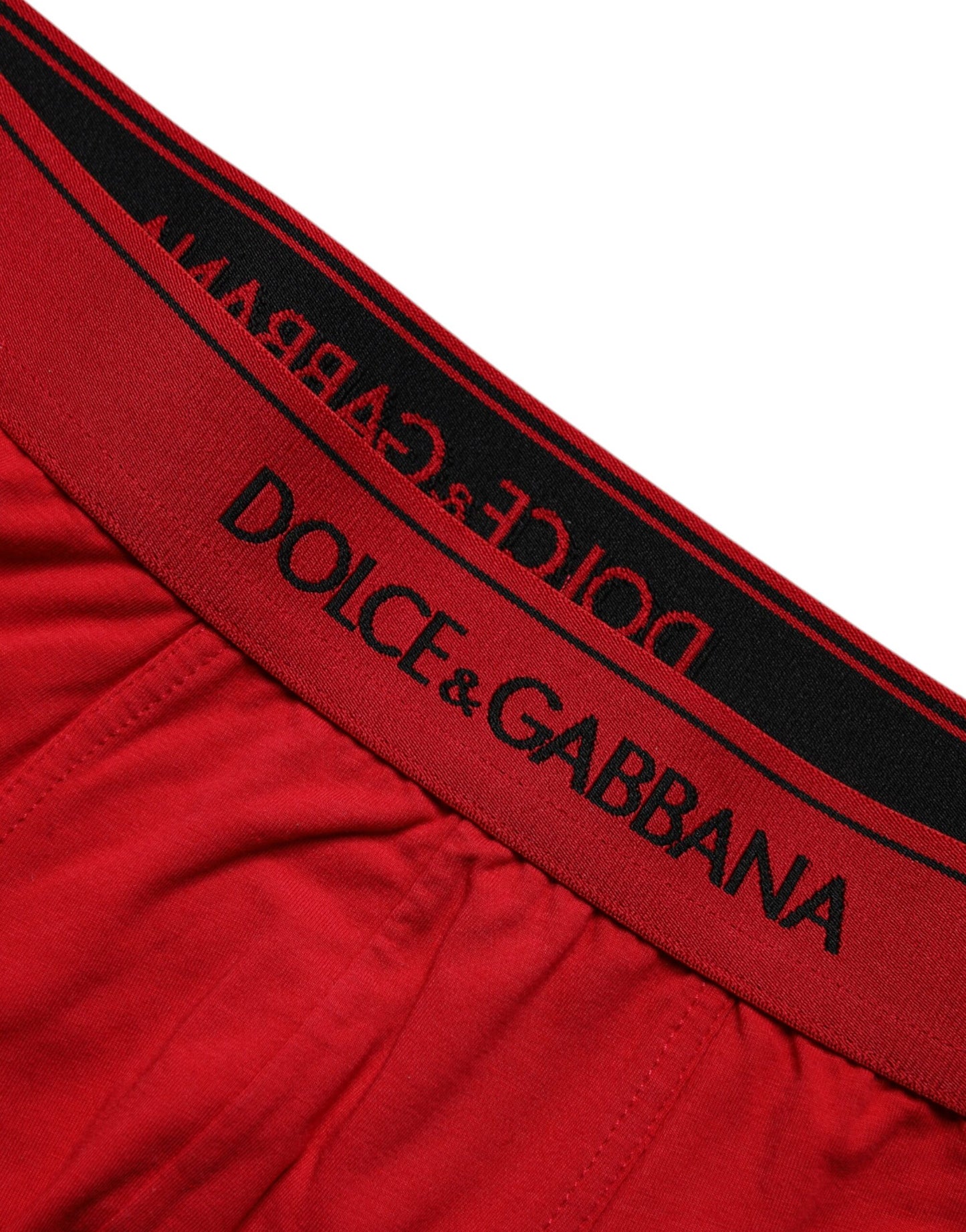 Dolce & Gabbana Red Cotton Stretch Men Regular Boxer Underwear