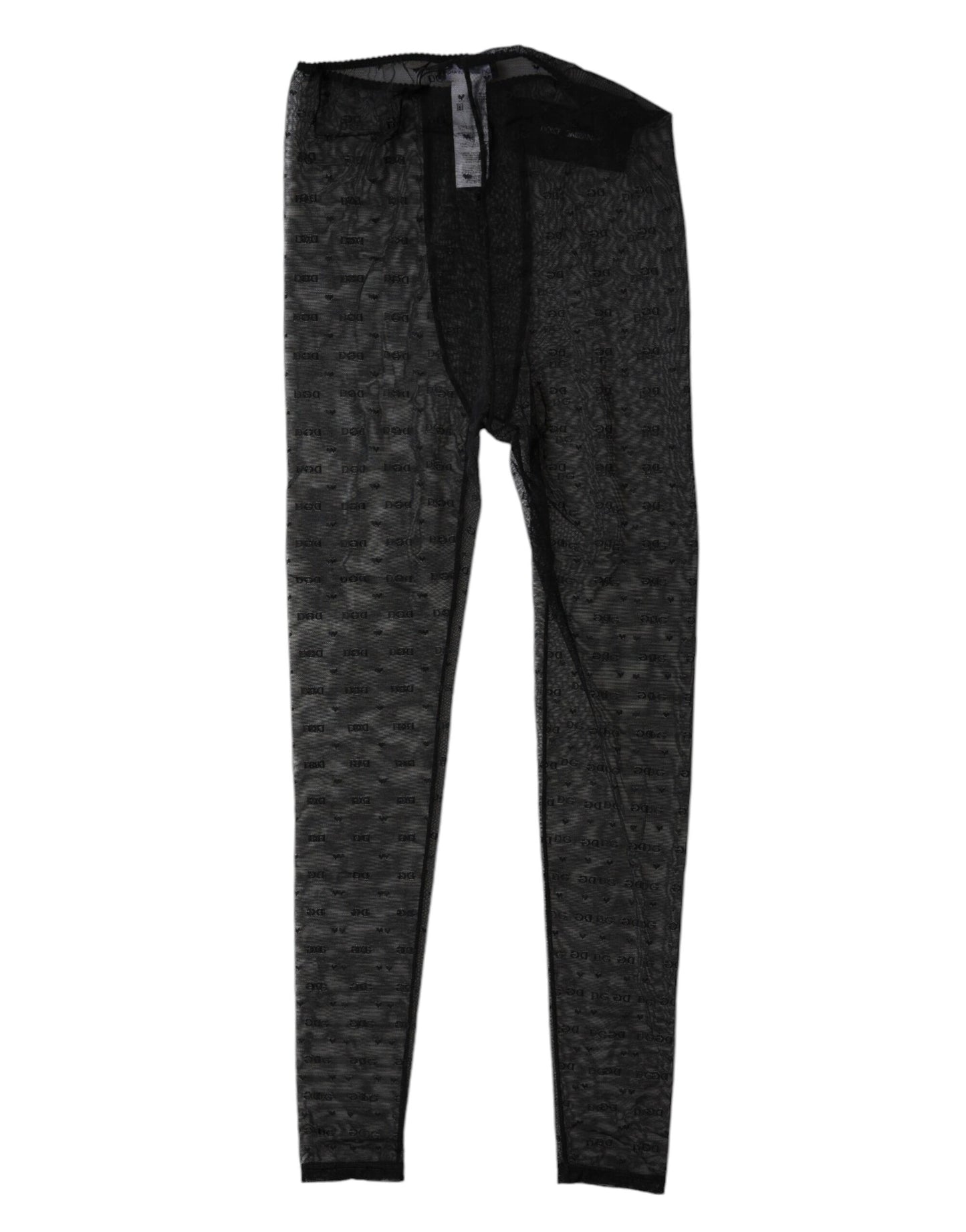 Dolce & Gabbana Black Logo Lace Lingerie Tights Pants Underwear
