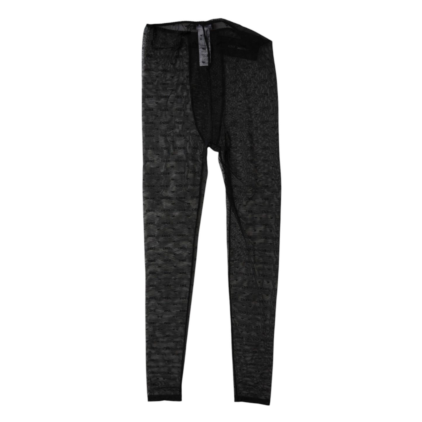 Dolce & Gabbana Black Logo Lace Lingerie Tights Pants Underwear