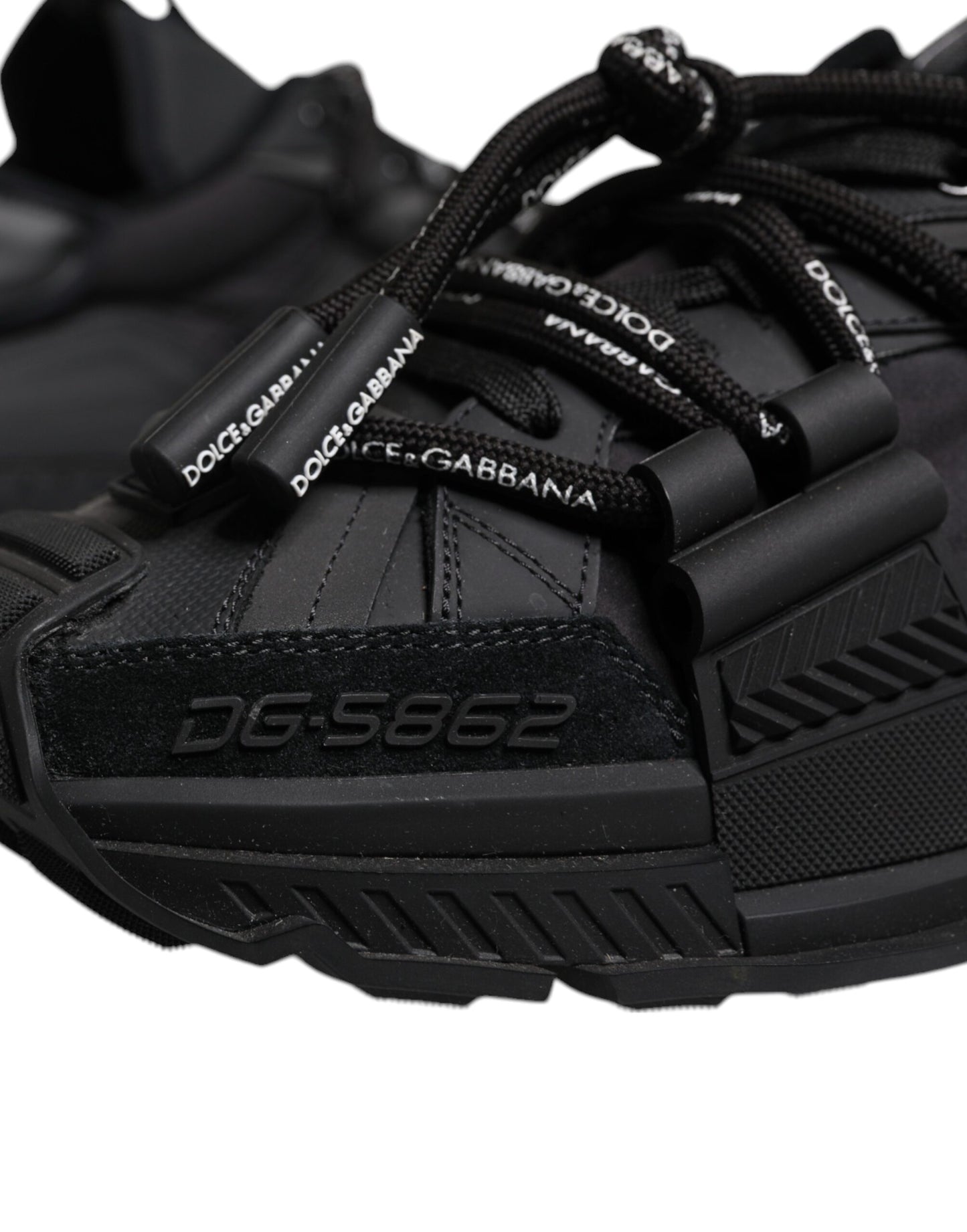 Dolce & Gabbana Black Low Top Space Lace Up Sneakers Shoes