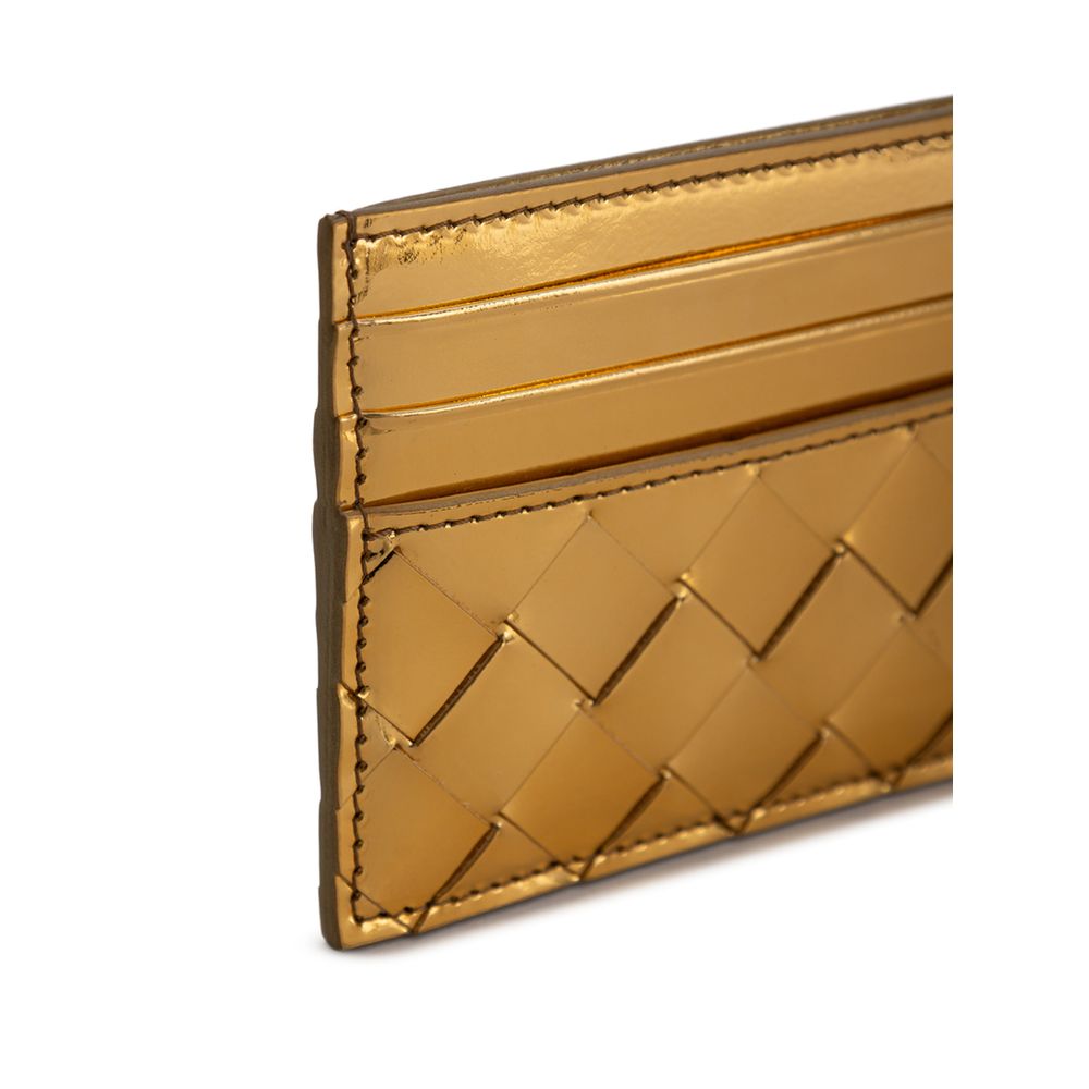 Bottega Veneta Gold Leather Wallet