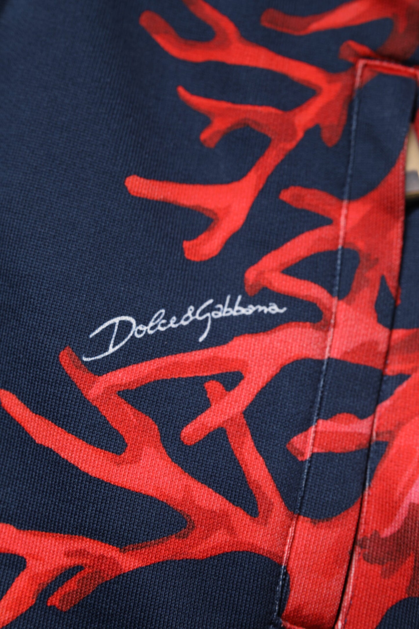 Dolce & Gabbana Dark Blue Corals Jogger Men Sweatpants Pants