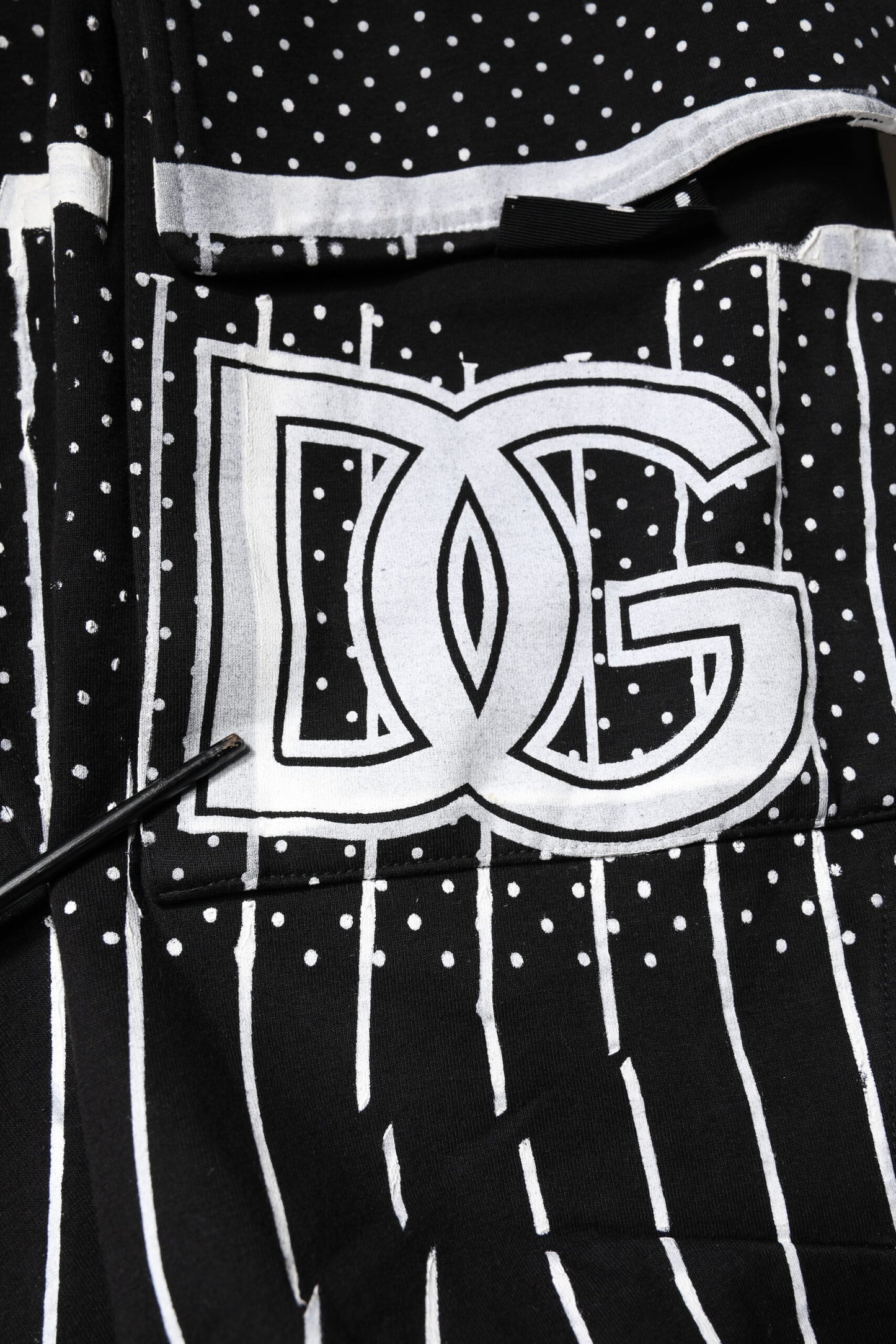 Dolce & Gabbana Black Polka Dot Stripes Cargo Jogger Sweatpants Pants