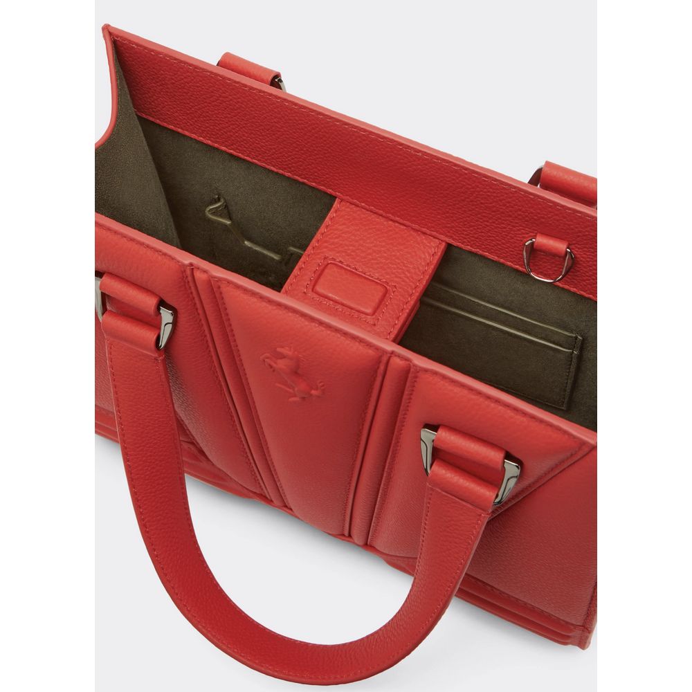 Ferrari Red Leather Handbag