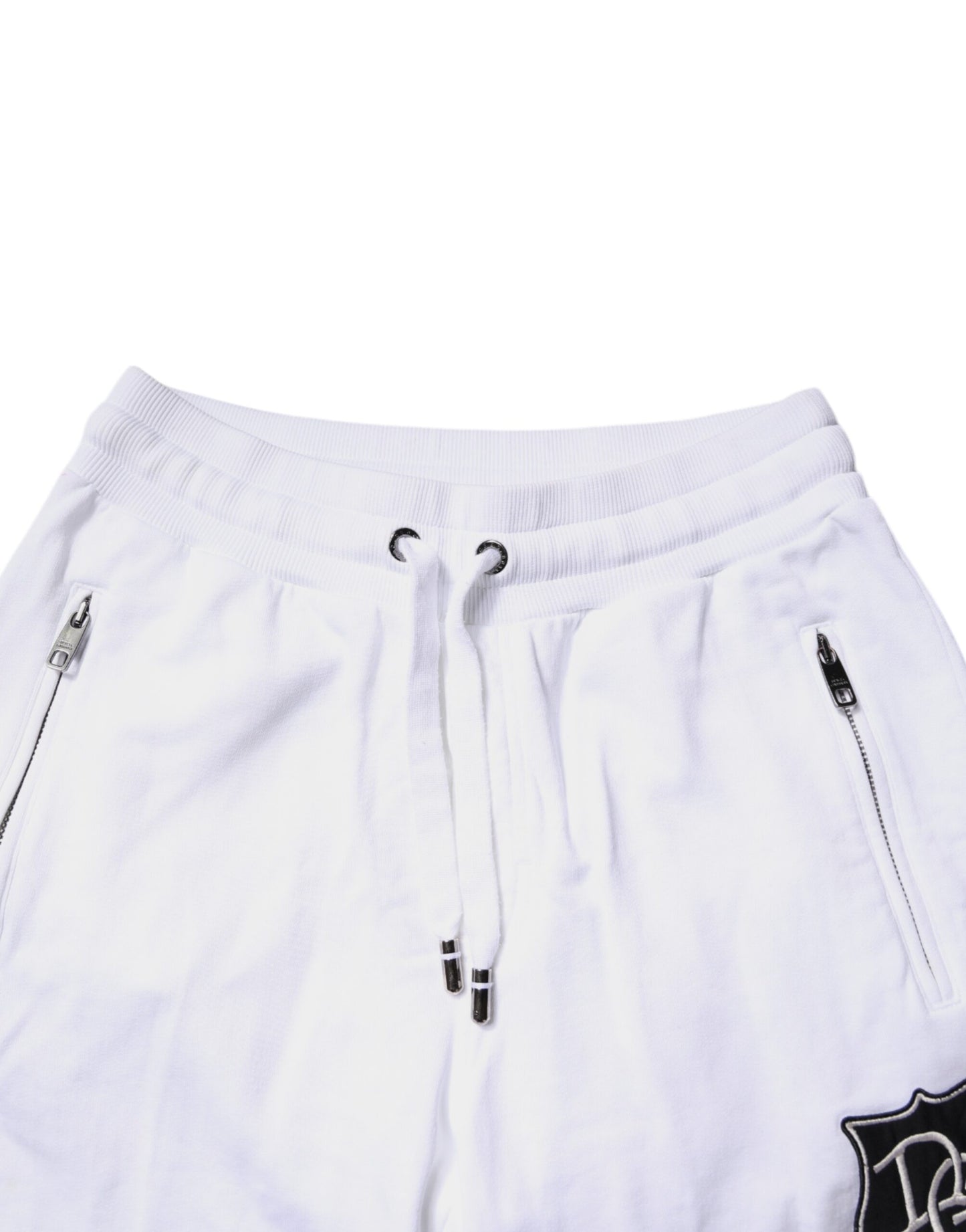 Dolce & Gabbana White Logo Patch Men Skinny Sweatpants Pants