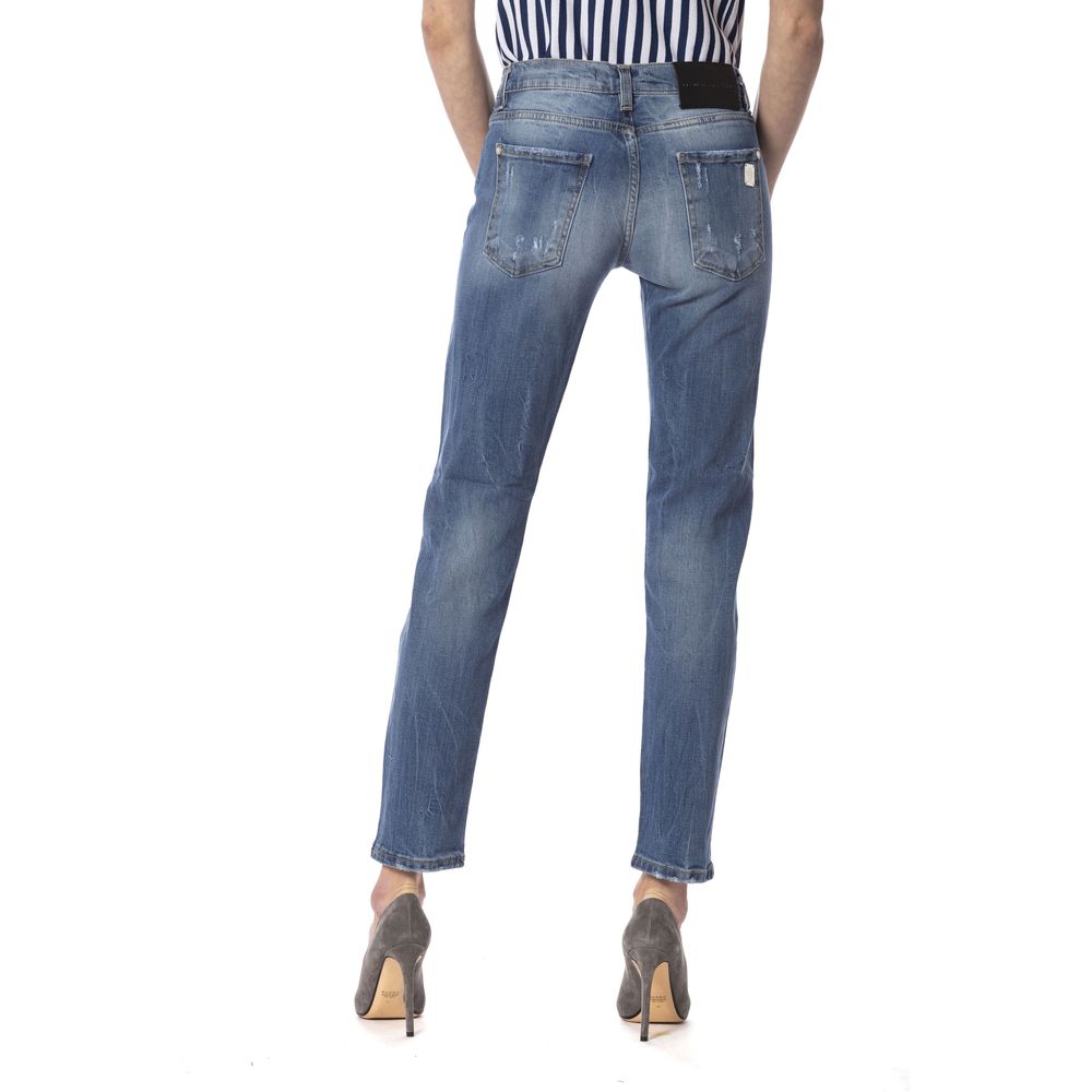 Frankie Morello Blue Other Fibres Jeans & Pant
