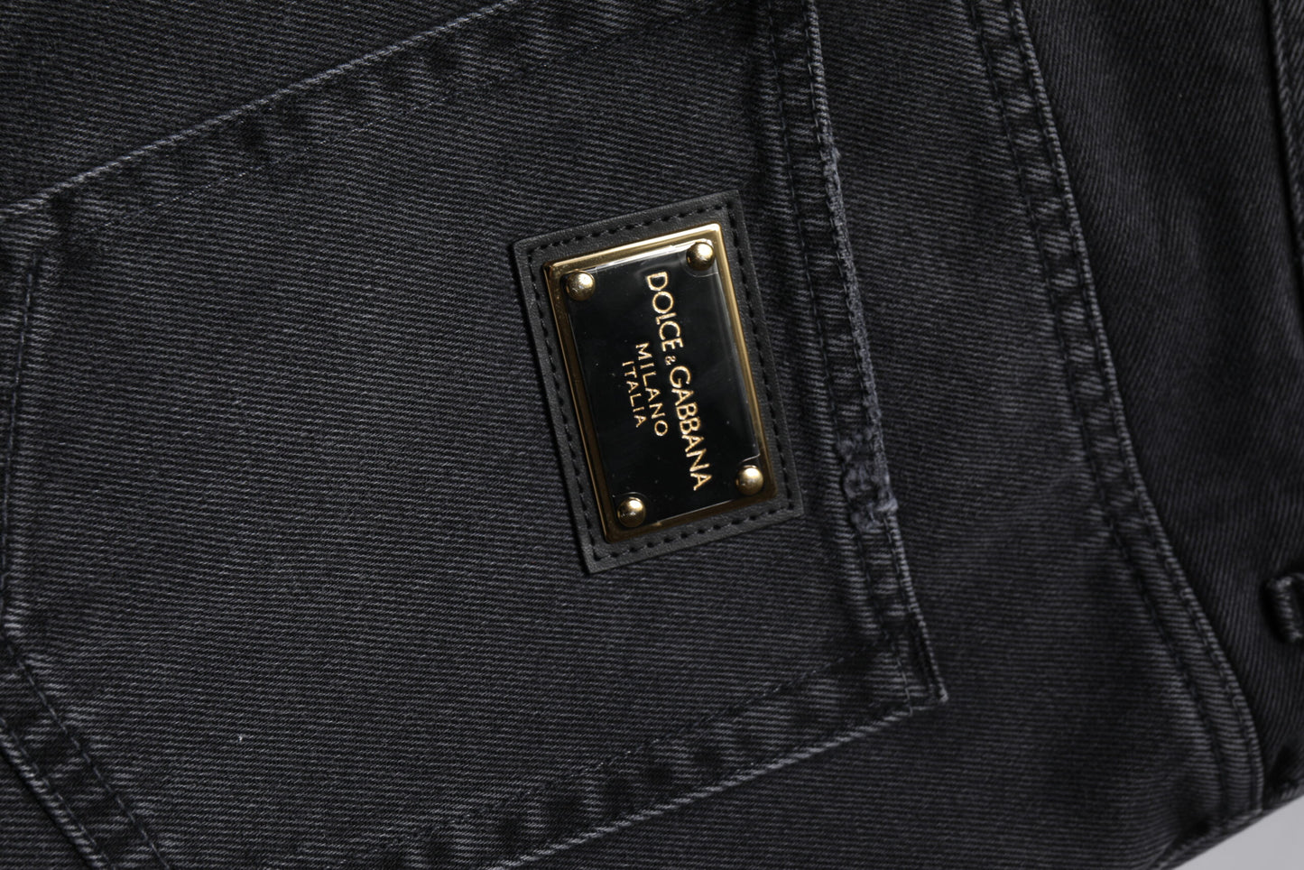 Dolce & Gabbana Black Cotton Cargo Denim Men Bermuda Shorts