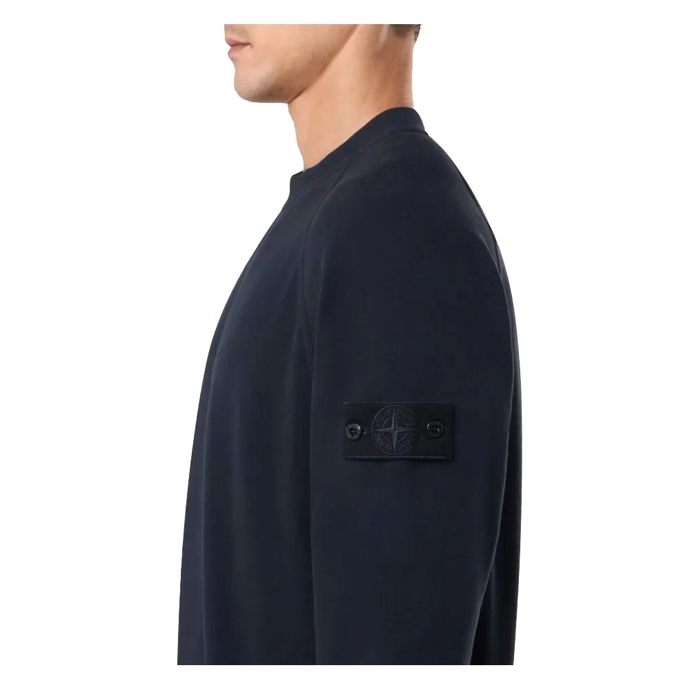 Stone Island Blue Cotton Sweater
