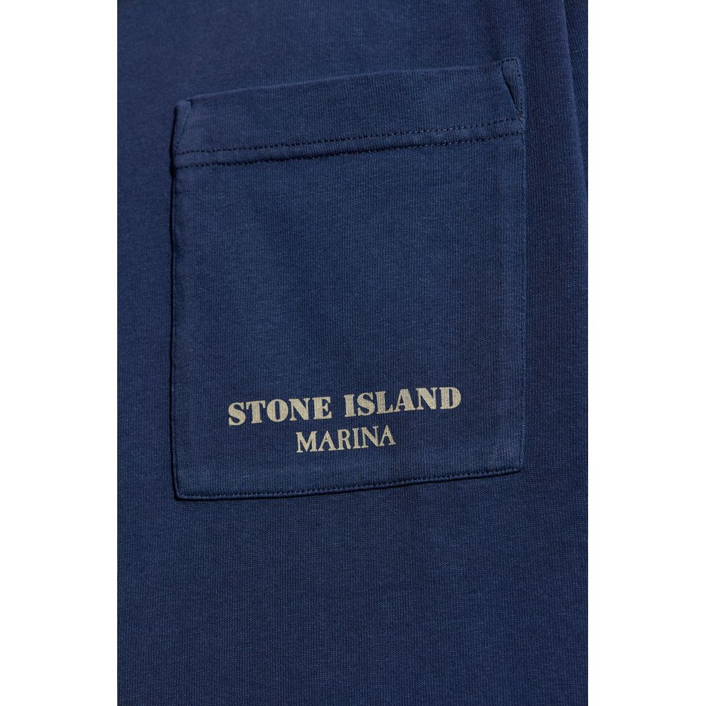 Stone Island Blue Cotton T-Shirt