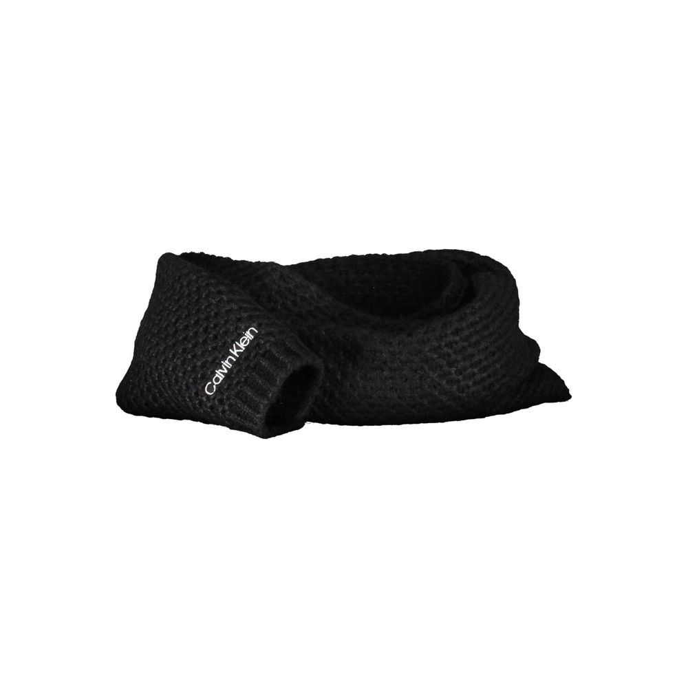 Calvin Klein Black Alpaca Wool Women Scarf