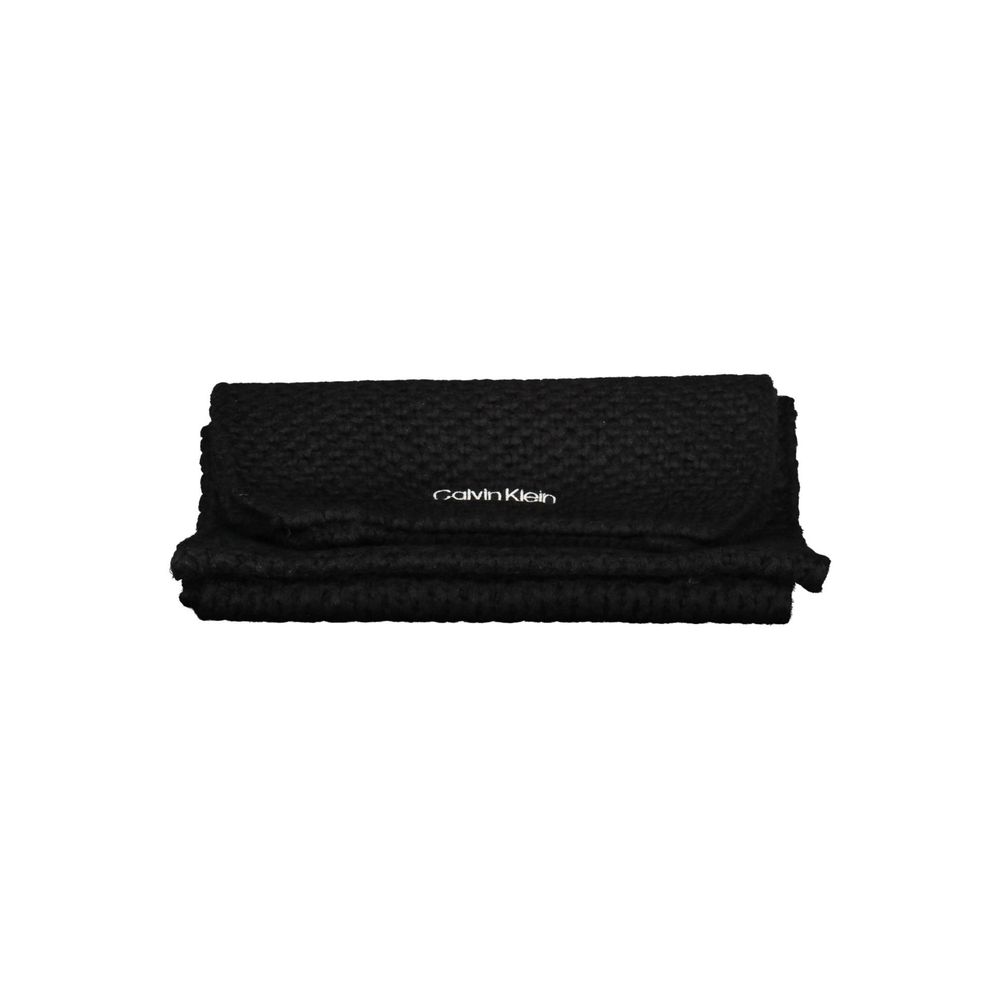 Calvin Klein Black Alpaca Wool Women Scarf