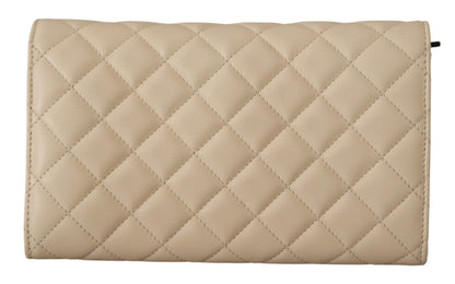 Versace Elegant White Nappa Leather Evening Shoulder Bag
