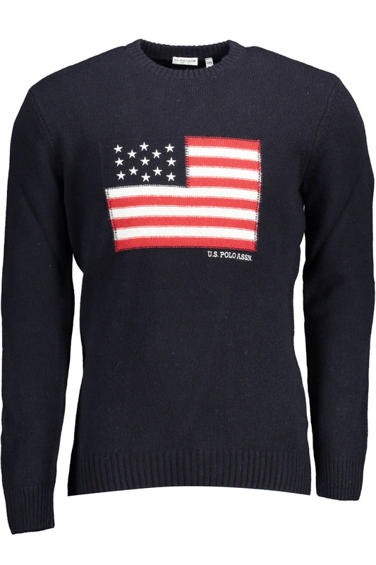 U.S. POLO ASSN. Chic Blue Wool Blend Round Neck Sweater