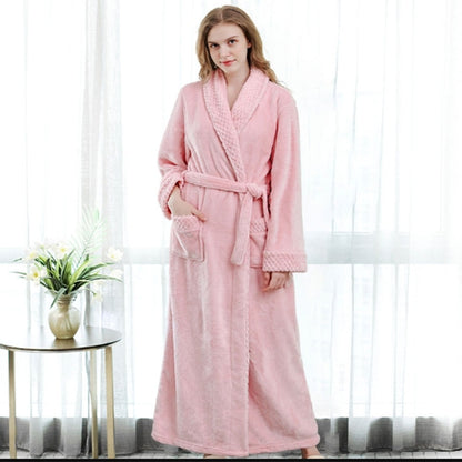 Stay cozy in this Men’s AND WOMEN'S  plush bathrobe. Soft, warm, long-length r.