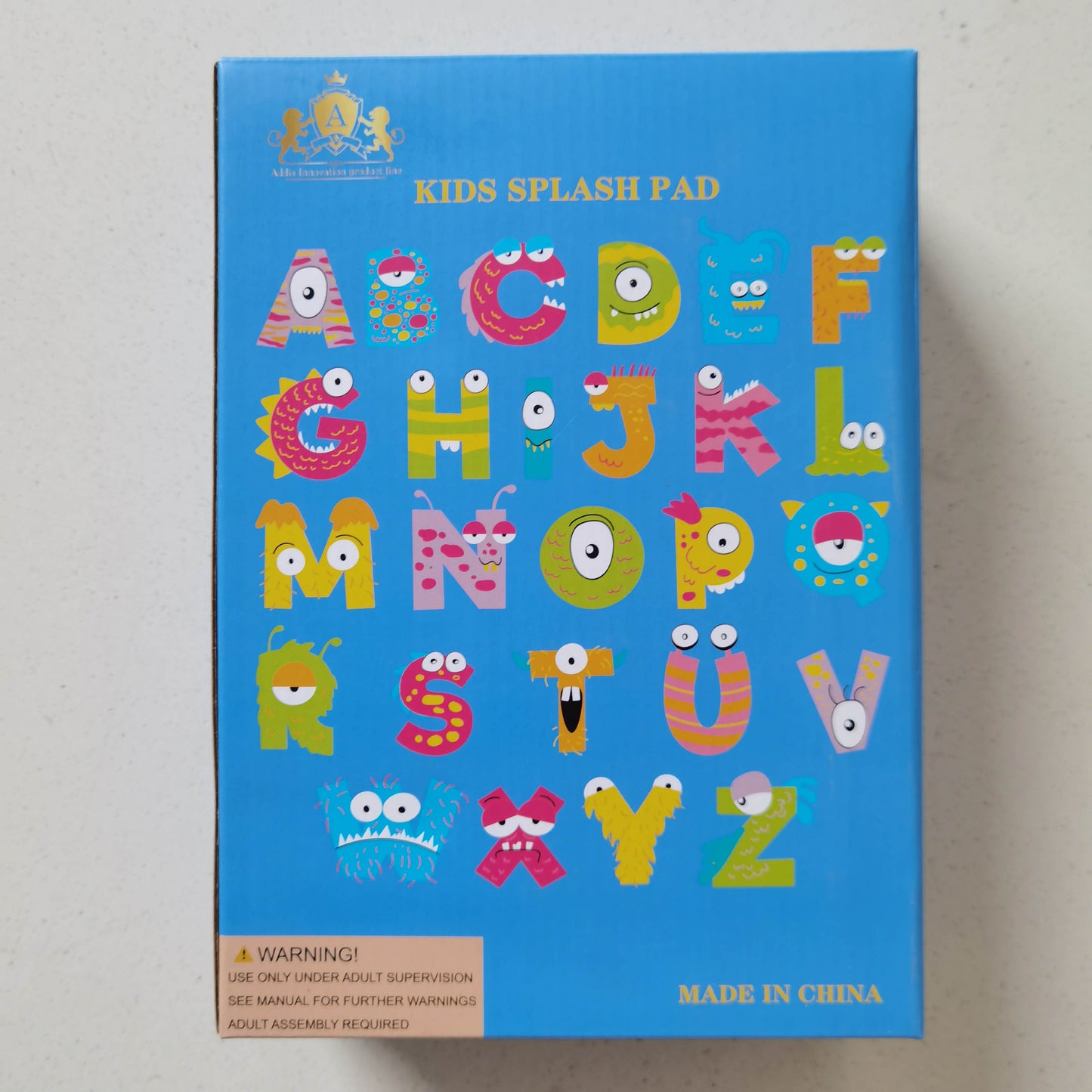 Sprinkler and Splash Mat for Kids, Inflatable Outdoor Toys, Low Entry Wading Pool for Babies and Toddlers, Early Learning ABCs and Animals, Fun for Boys and girls.