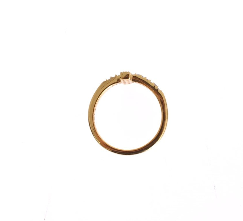 Nialaya Elegant Gold Plated Sterling Silver CZ Ring