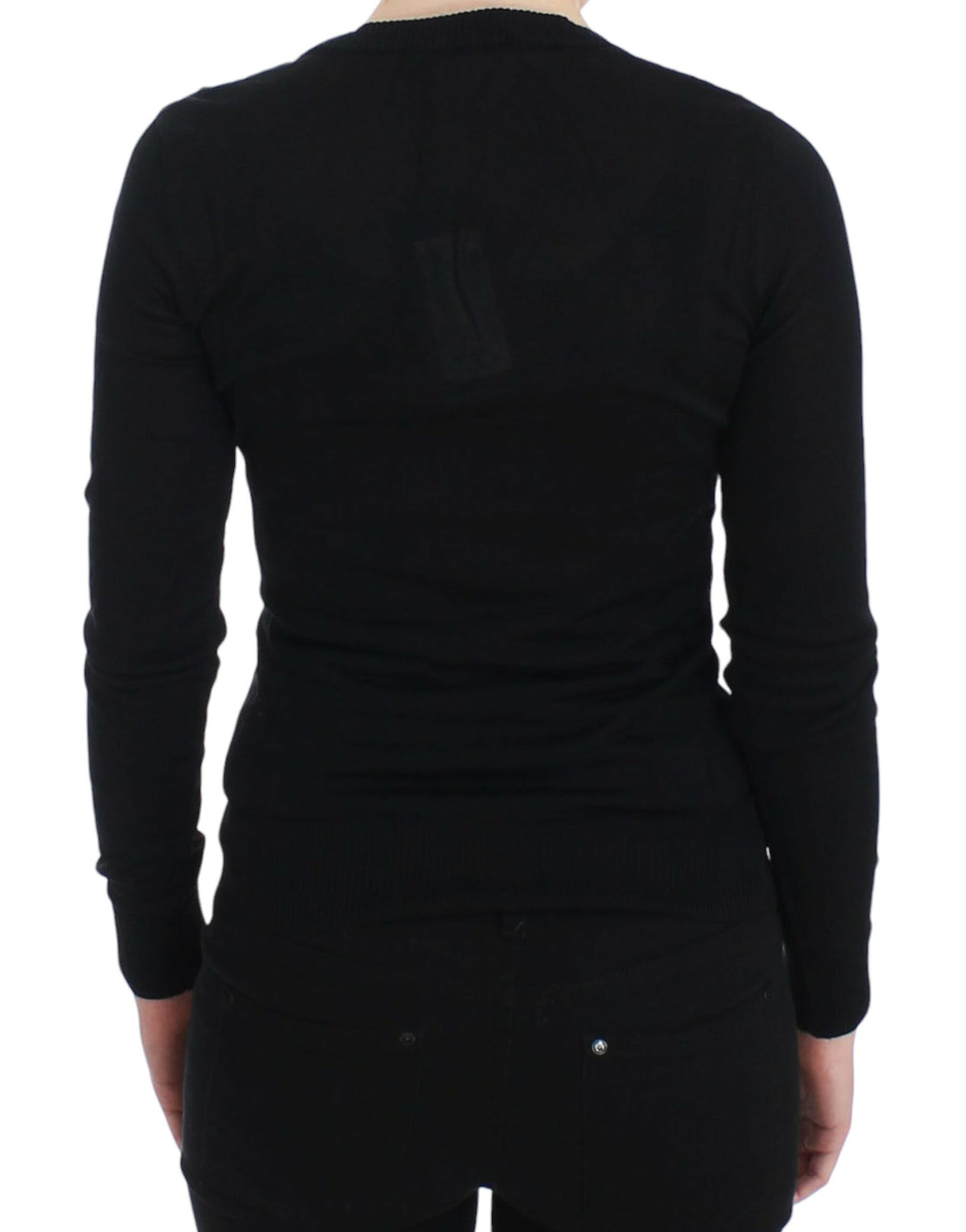 Dolce & Gabbana Elegant Black Deep Crewneck Sweater