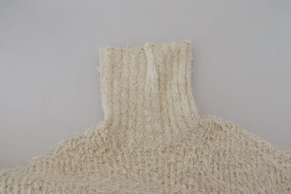 Dolce & Gabbana Elegant Cream Turtleneck Wool Blend Sweater