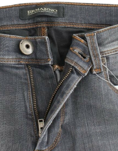 Ermanno Scervino Chic Gray Slim-Fit Skinny Jeans
