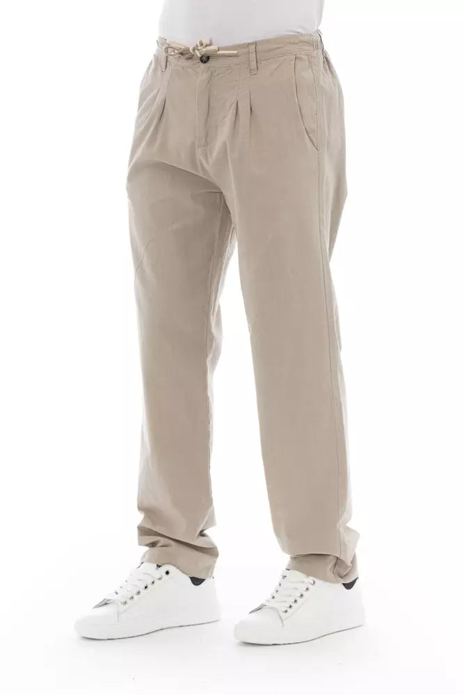 Baldinini Trend Beige Cotton Men Chino
