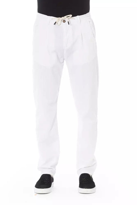 Baldinini Trend White Cotton Men's Chino Trouser