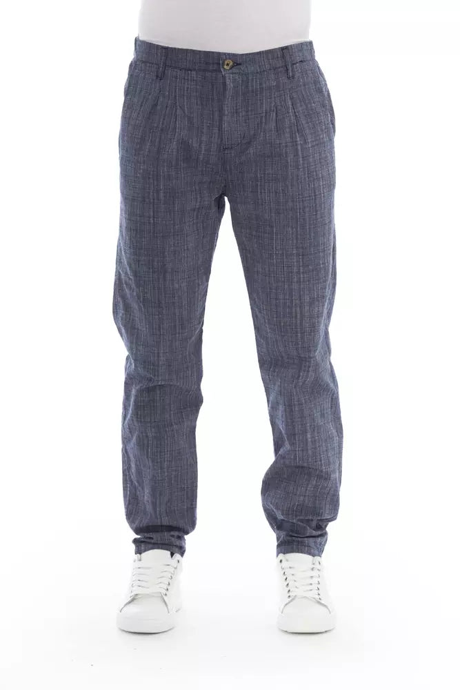 Baldinini Trend Blue Cotton Men Chino Trousers