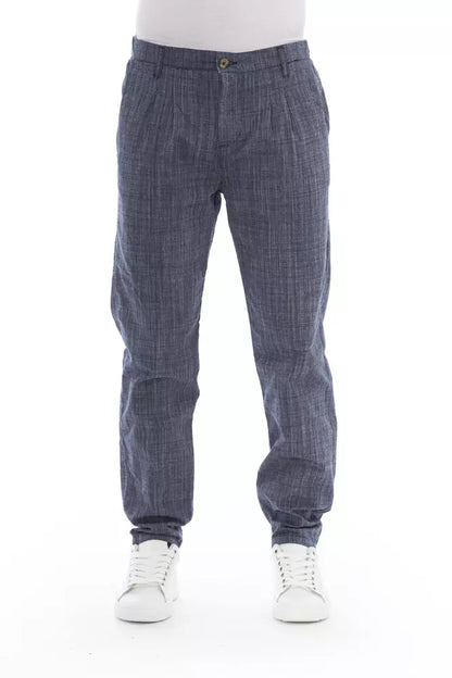 Baldinini Trend Blue Cotton Men Chino Trousers