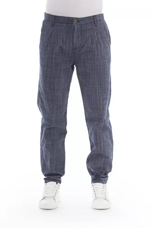 Baldinini Trend Blue Cotton Men Chino Trousers
